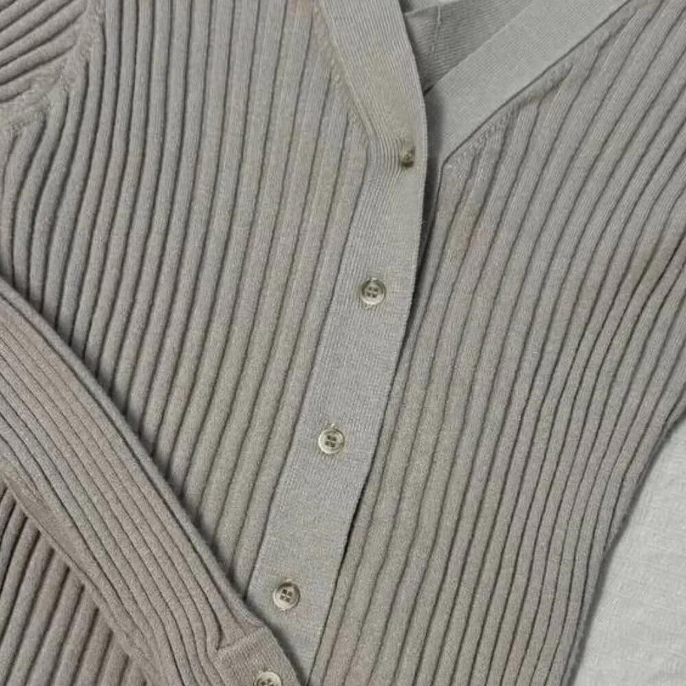 Gray Button Front Cardigan - Picture 2 of 3